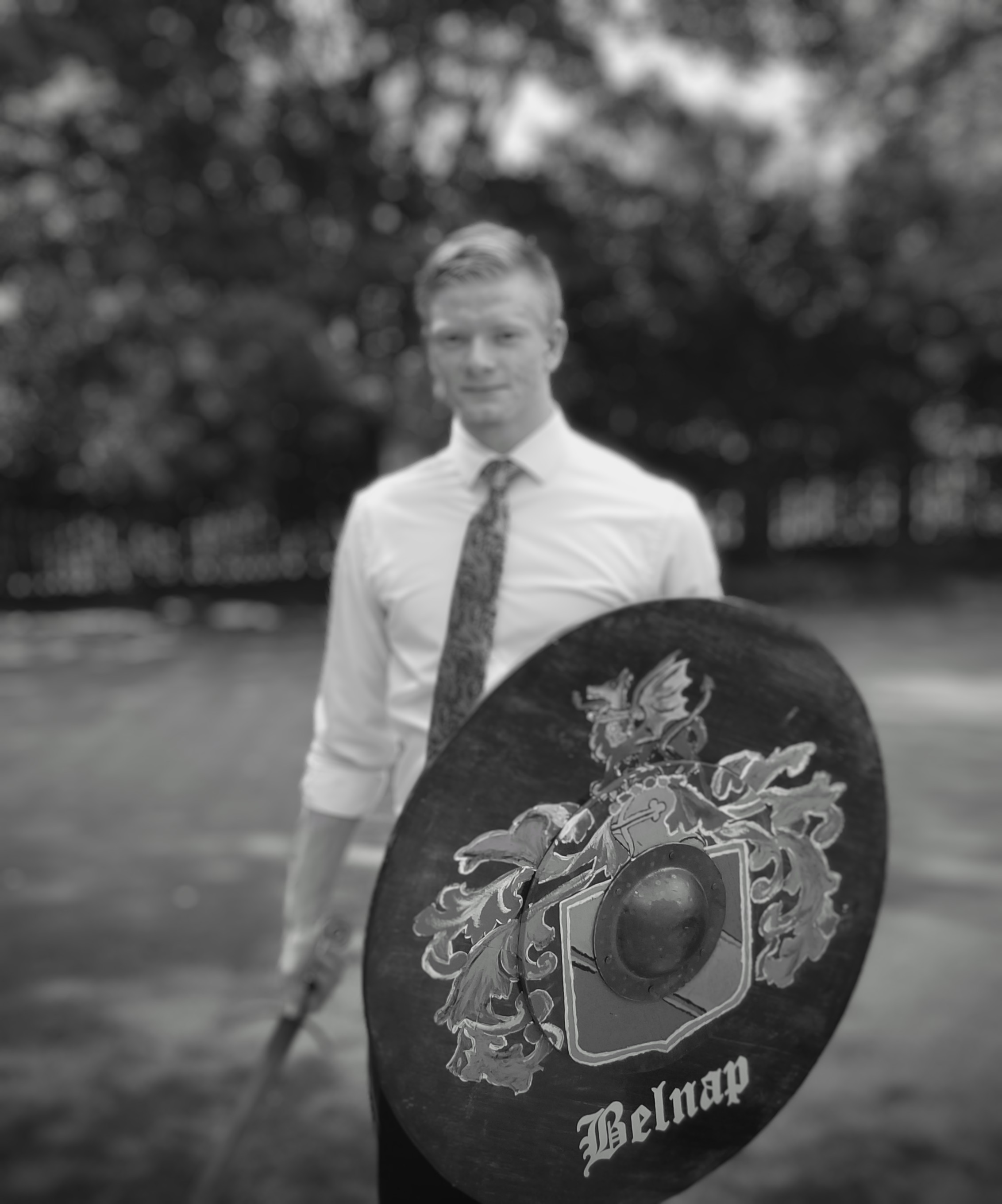 Some dude with a viking shield
